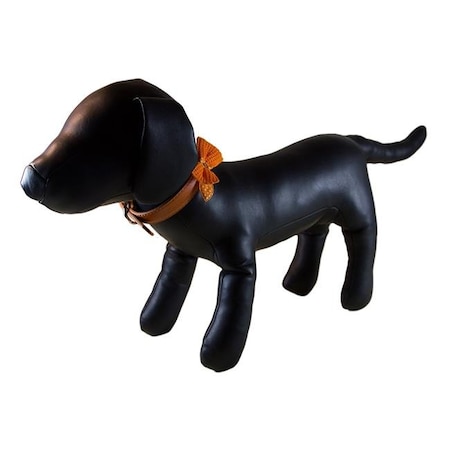 Polka Dot Bow Tie Dog Collar - Orange; Small